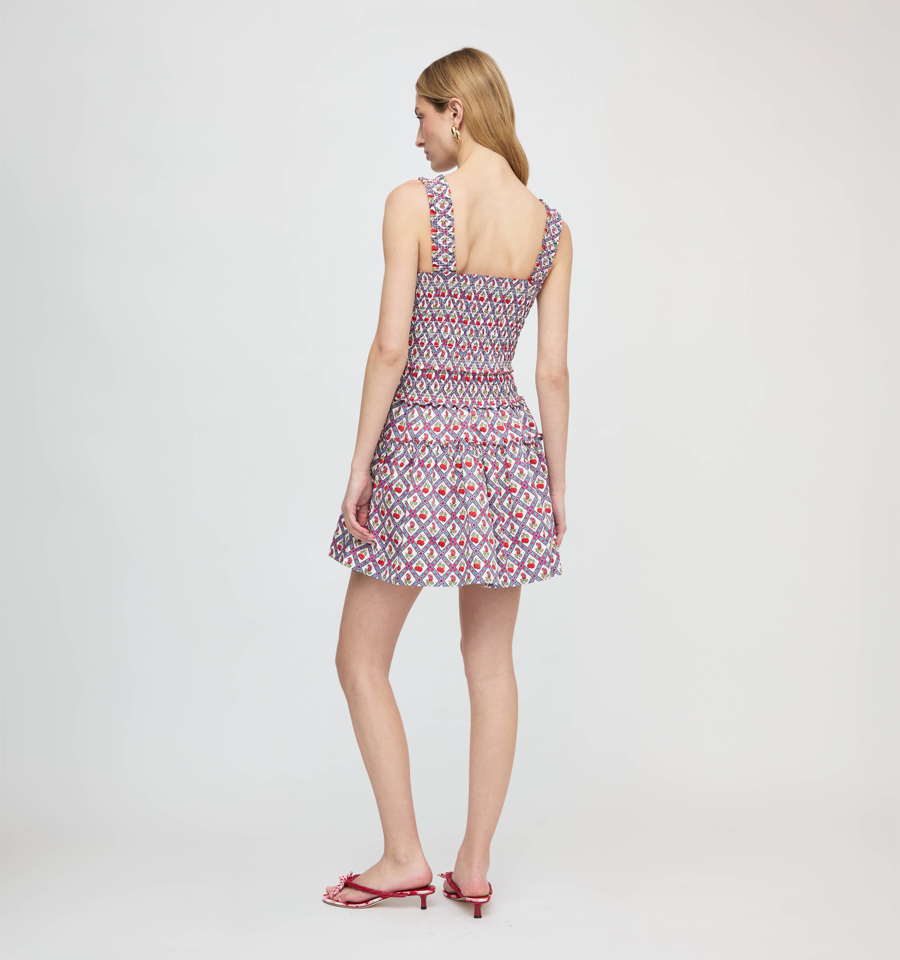 The Azalea Mini Nap Dress - Diamond Cherries Cherry Red