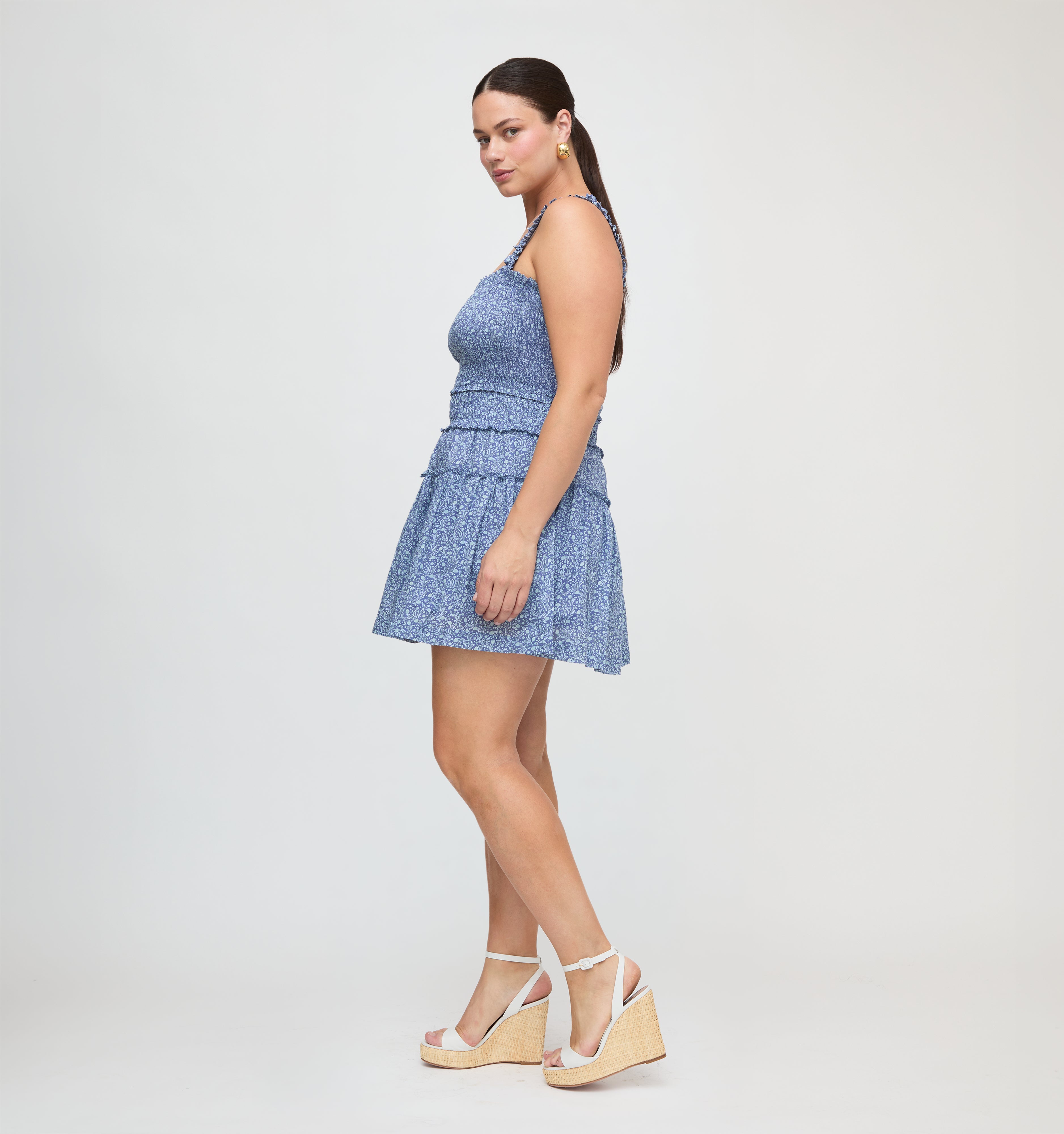 The Azalea Mini Nap Dress - Cornflower Ditsy Thistle