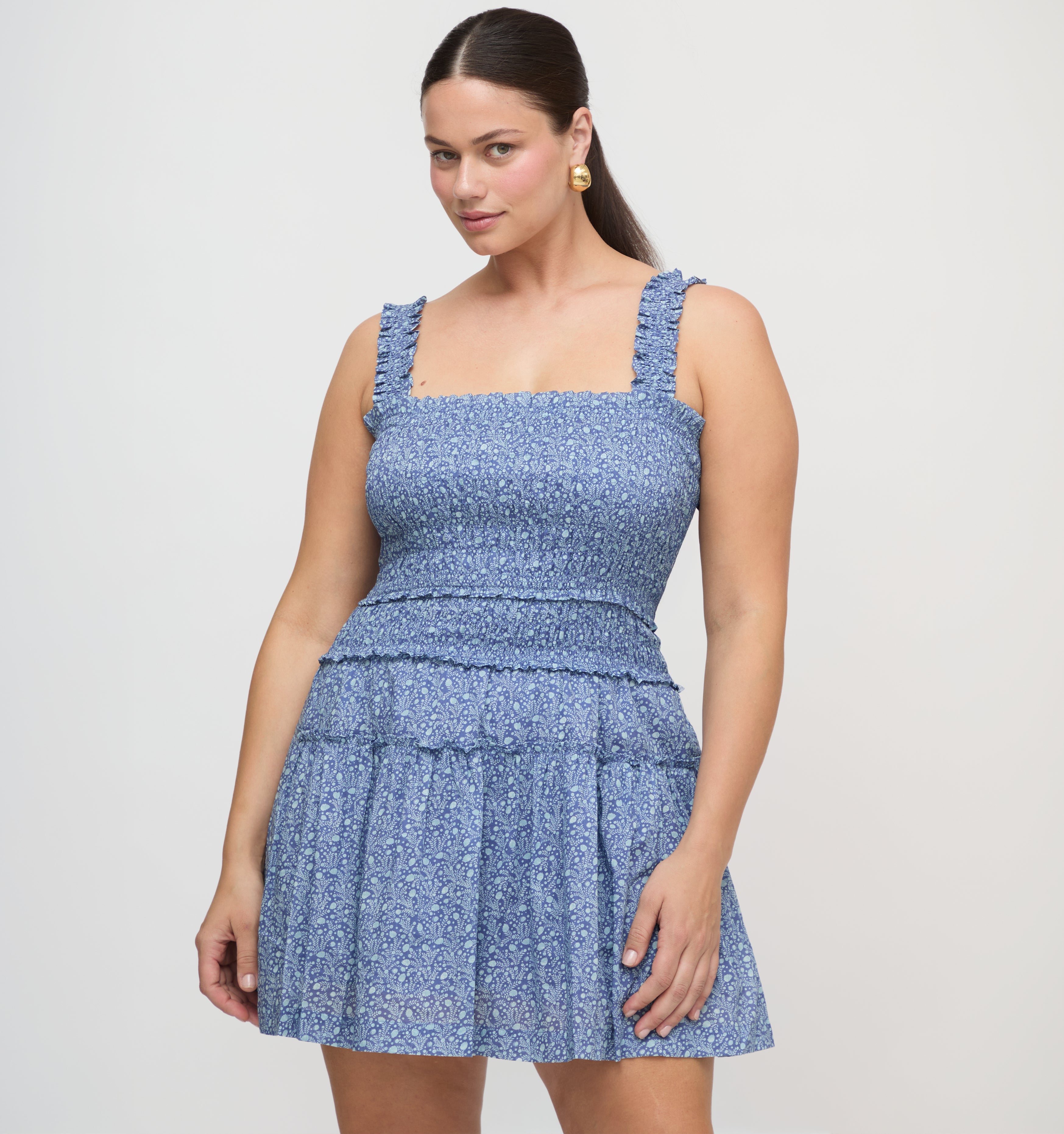 The Azalea Mini Nap Dress - Cornflower Ditsy Thistle