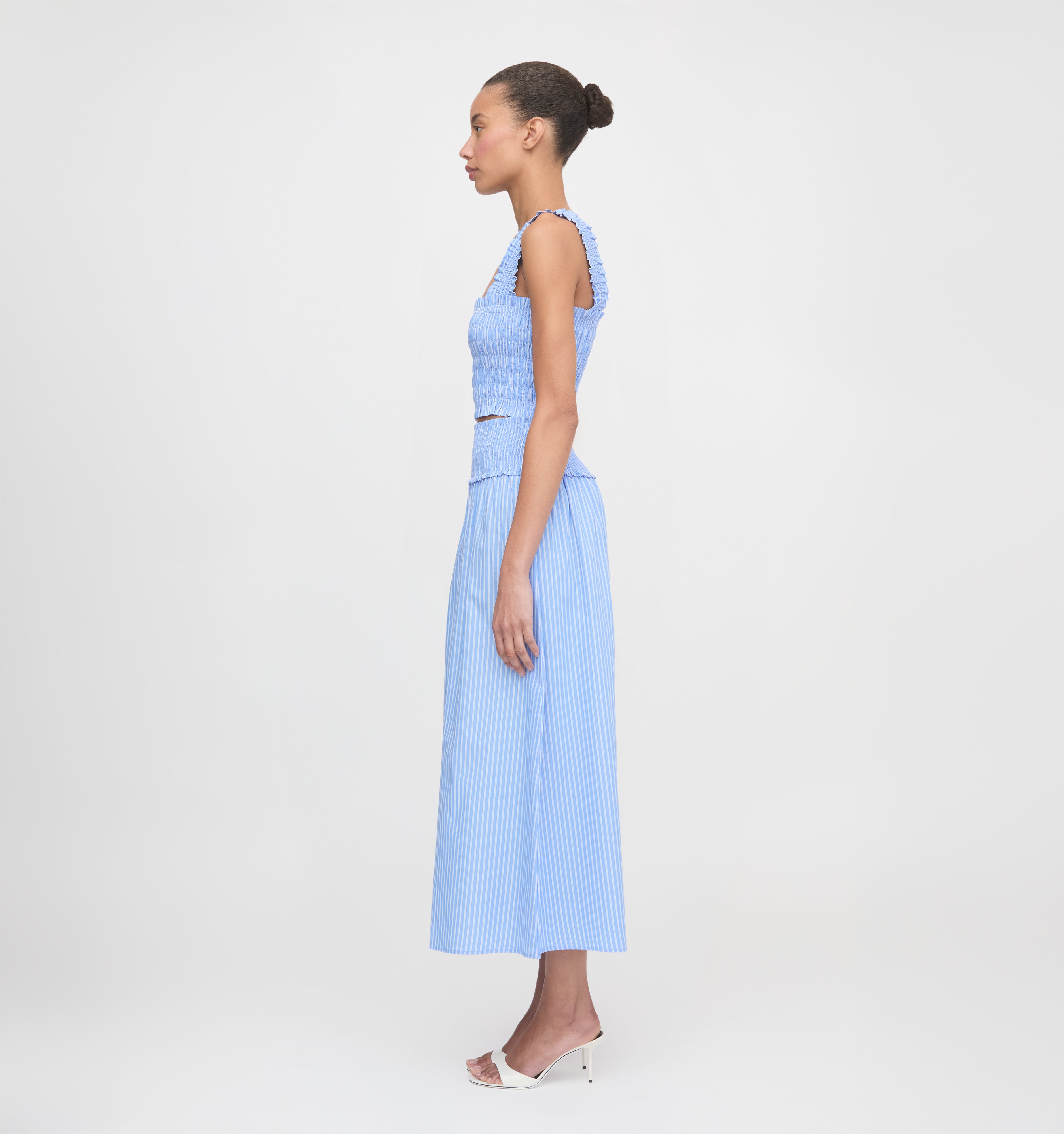 The Delphine Nap Skirt - Blue Stripe