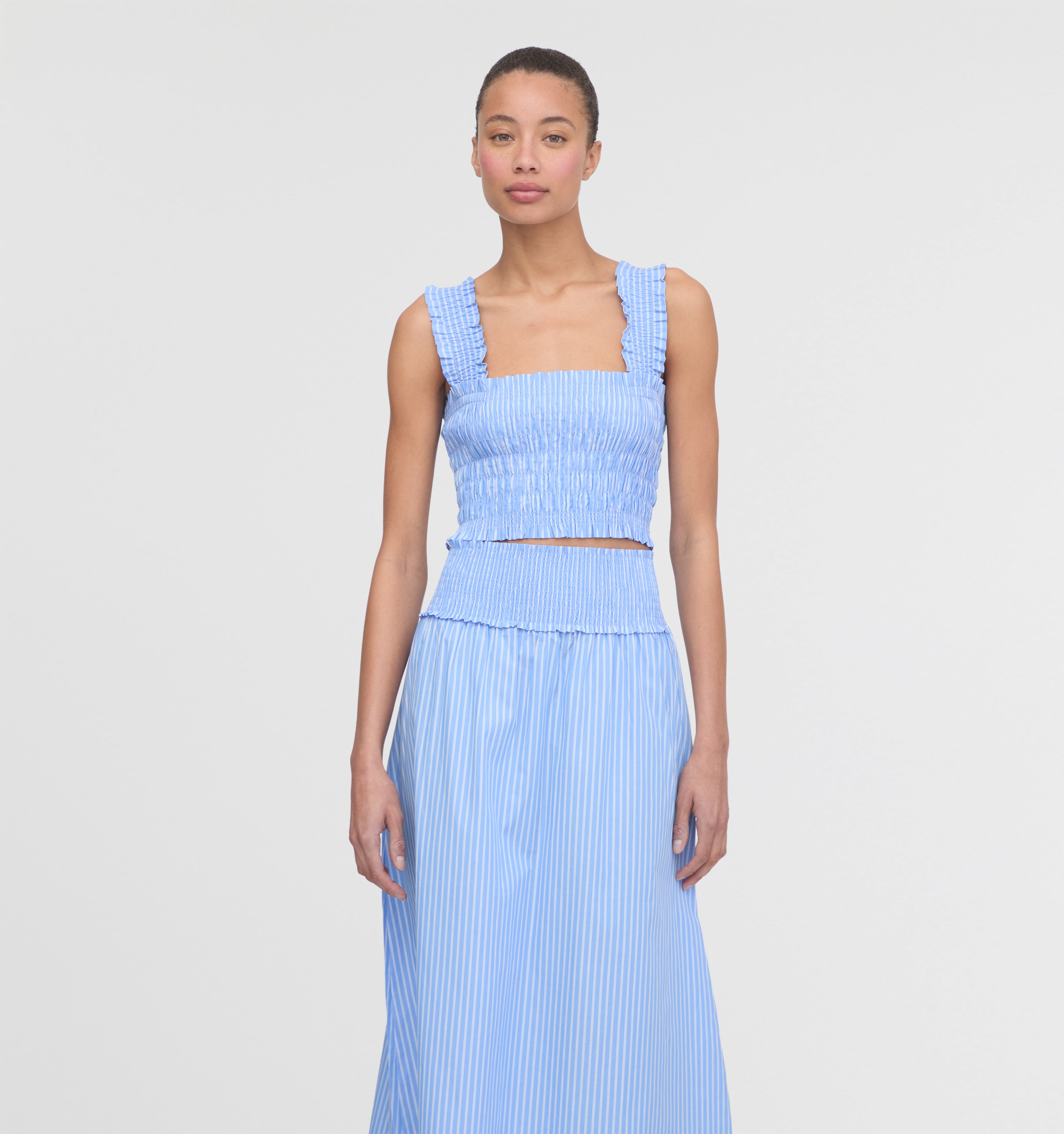 The Delphine Nap Skirt - Blue Stripe