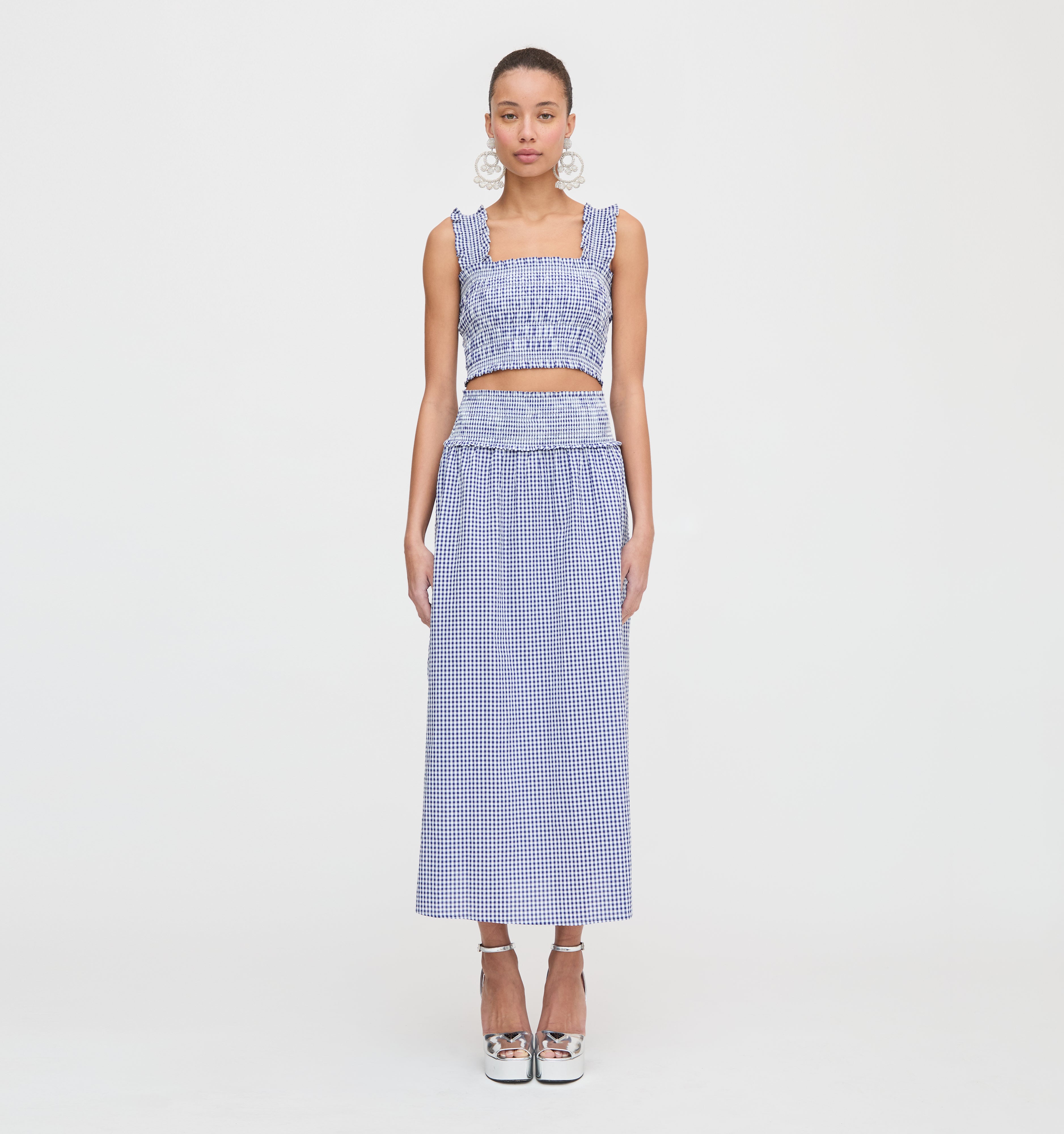 The Azalea Nap Top - Navy Gingham