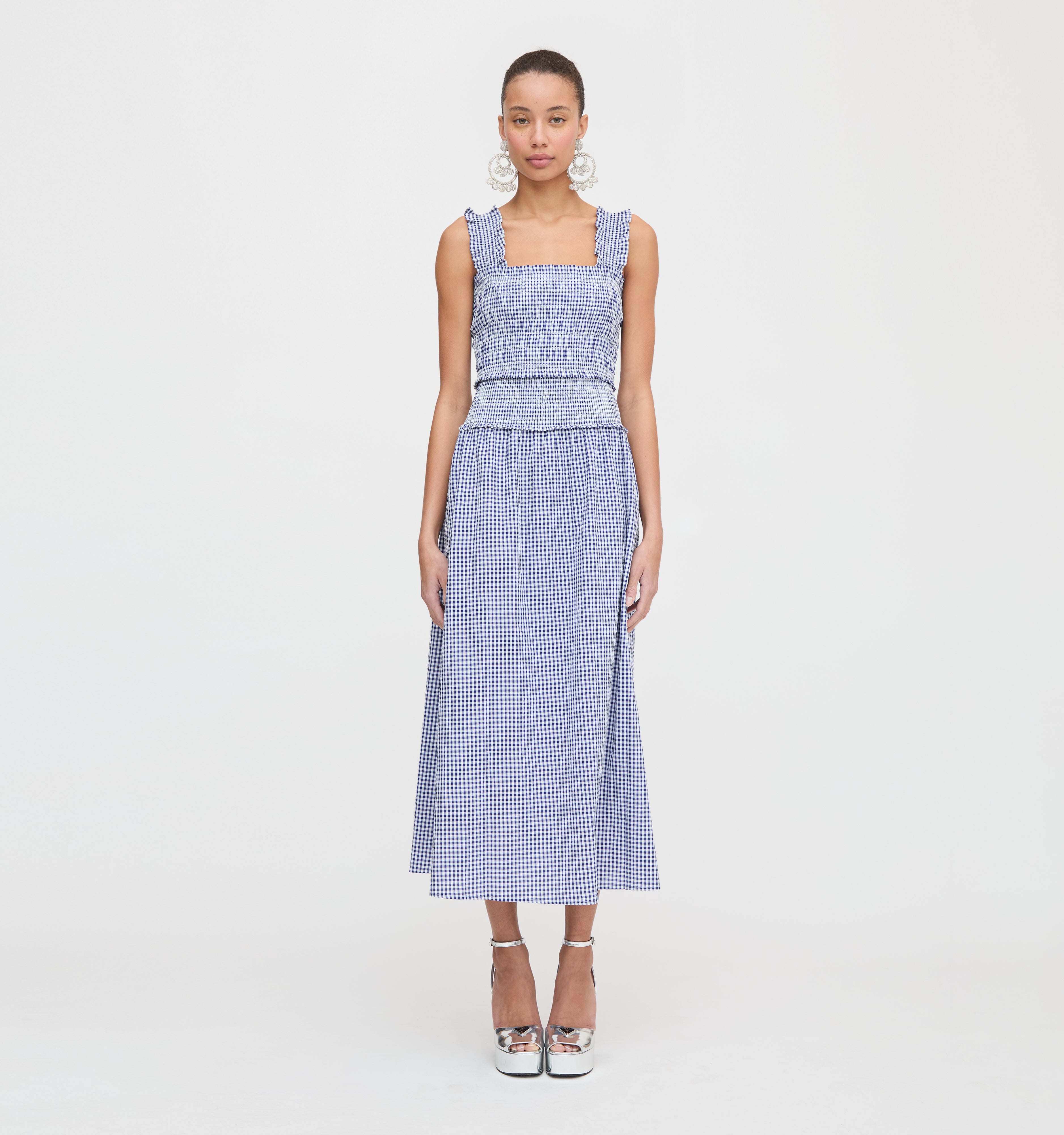 The Azalea Nap Top - Navy Gingham