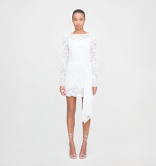 The Becca Dress - White Metallic Lace
