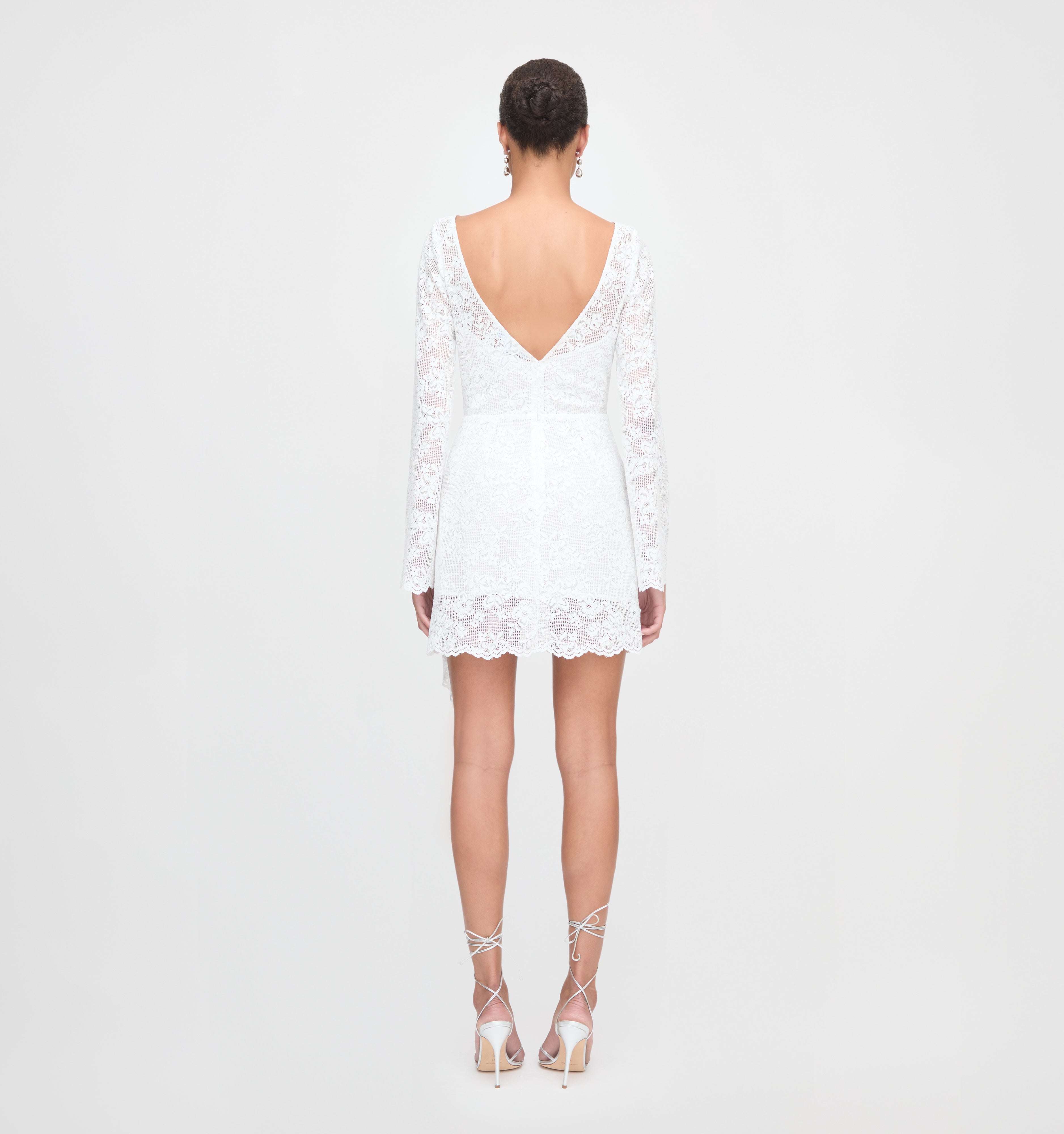 The Becca Dress - White Metallic Lace