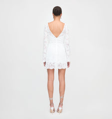 The Becca Dress - White Metallic Lace