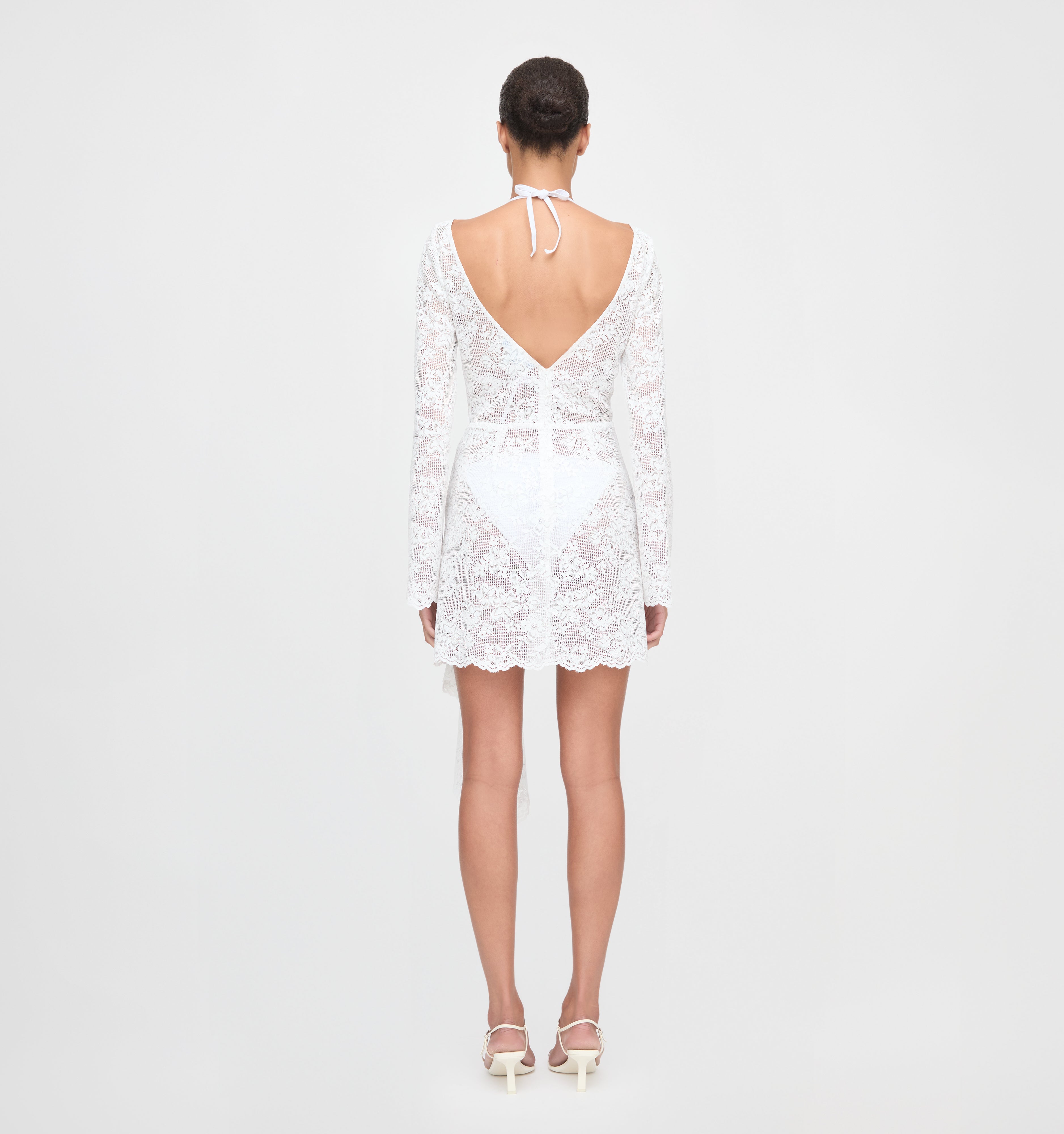The Becca Dress - White Metallic Lace