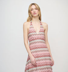 The Bela Dress - Pink Multi Smooth Shimmer Knit