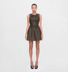 The Blythe Bow Dress - Metallic Brocade