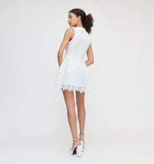 The Blythe Bow Dress - White Lace