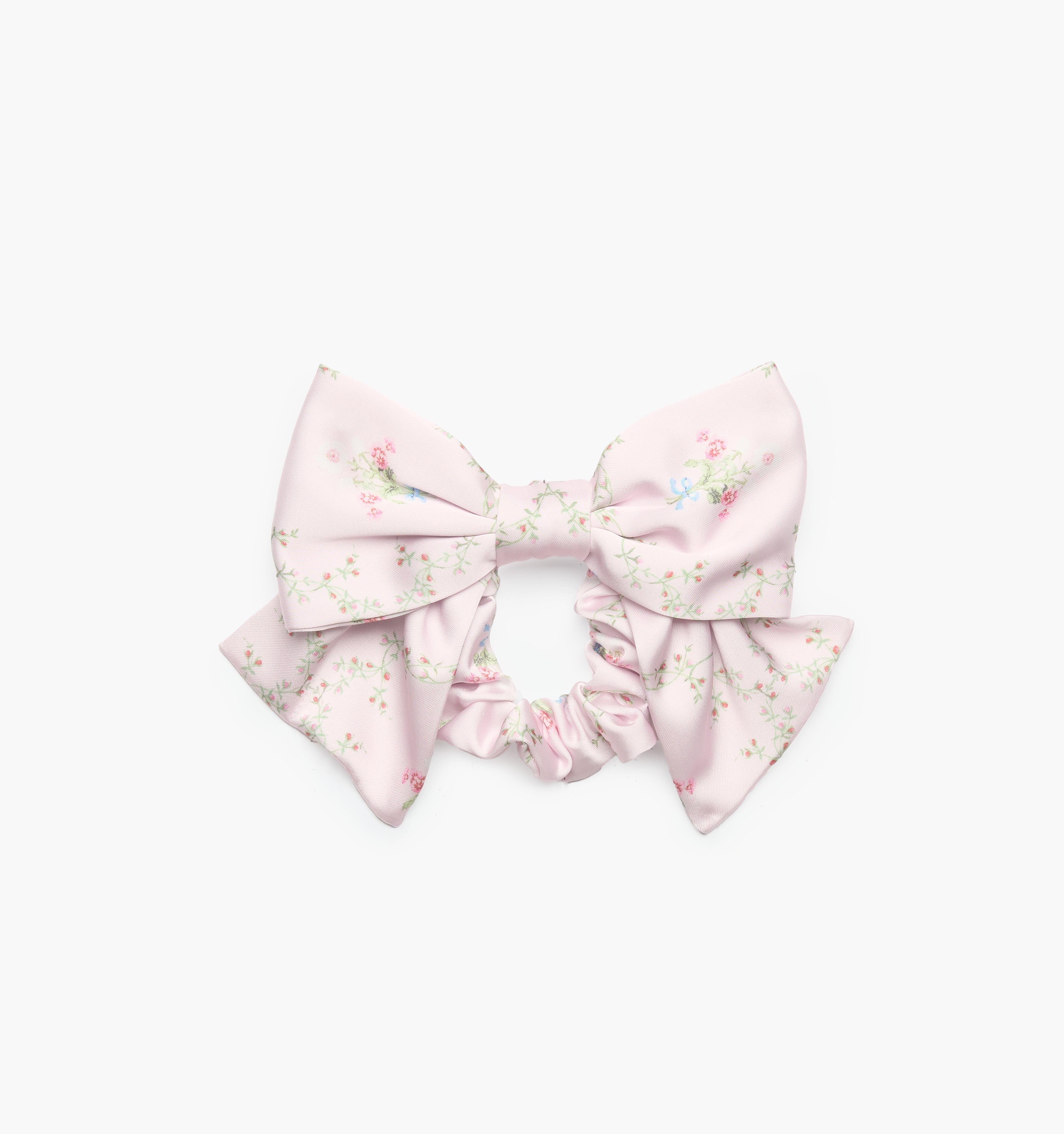 The Bow Scrunchie - Light Pink Trellis