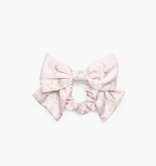 The Bow Scrunchie - Light Pink Trellis