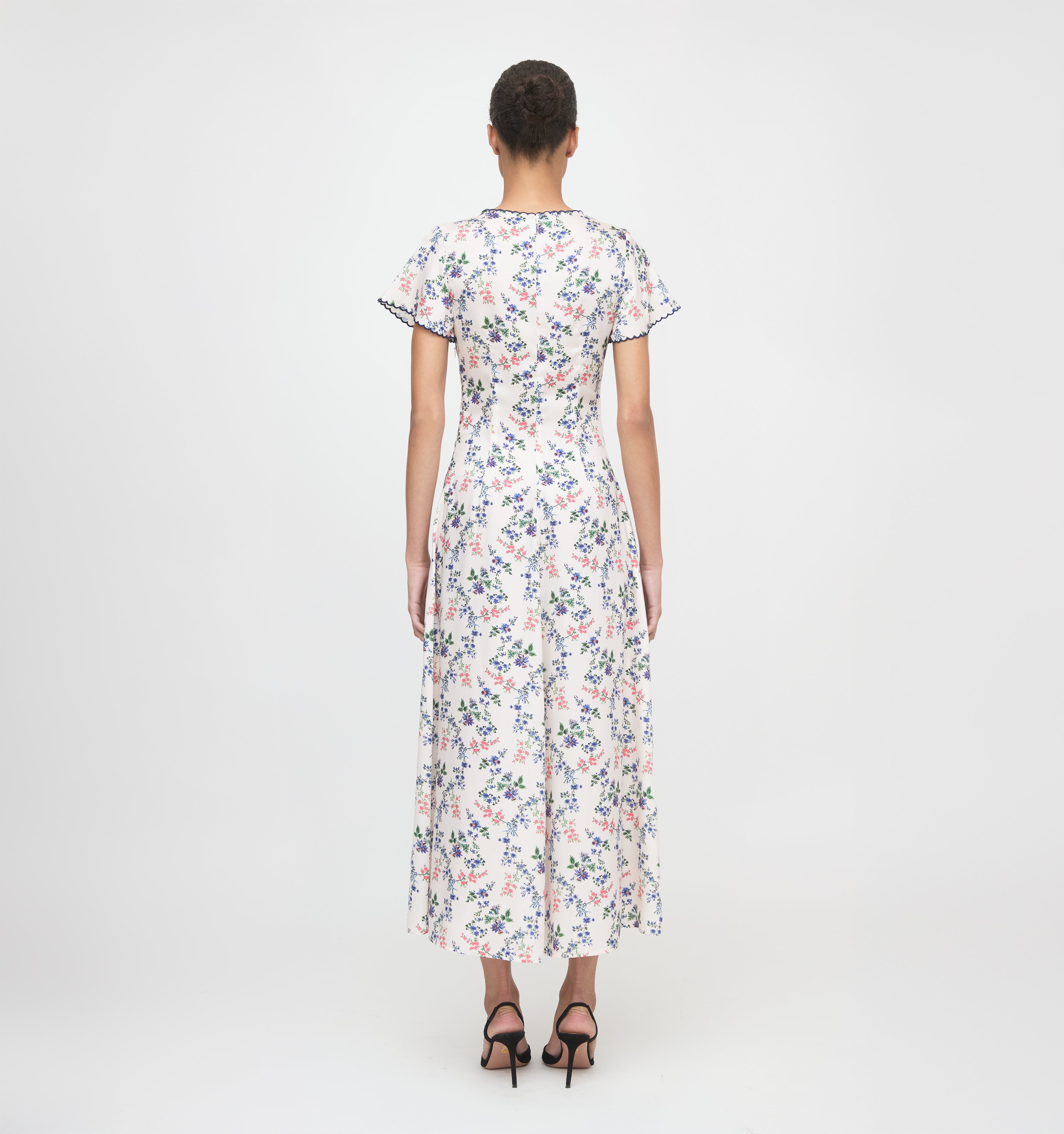 The Brie Dress - Scallop Bow Chintz Pink