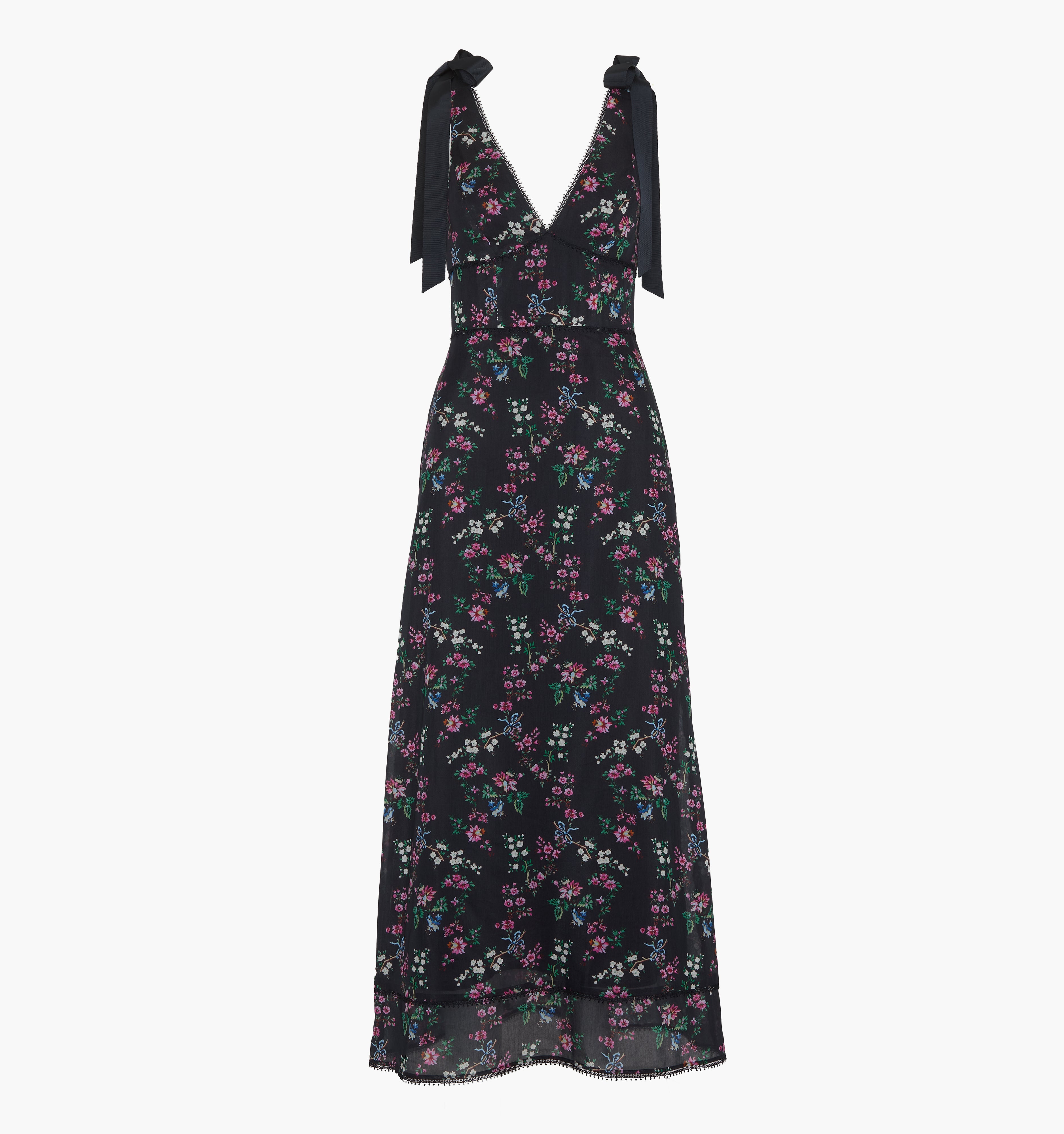 The Cassie Dress - Navy Scallop Bow Chintz