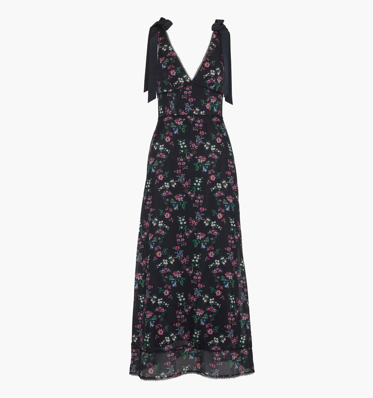 The Cassie Dress - Navy Scallop Bow Chintz