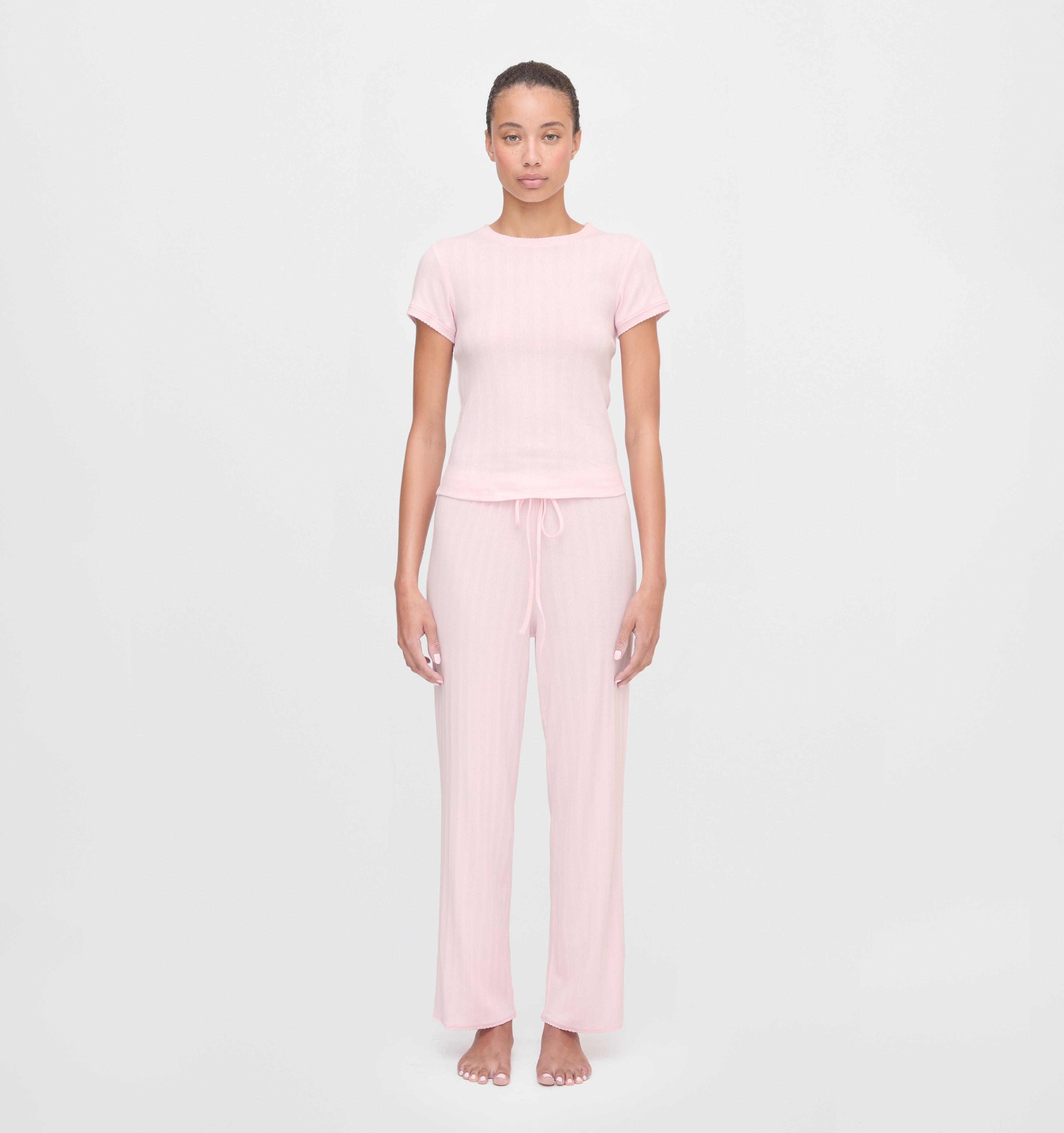 The Cleo Pointelle Set - Light Pink