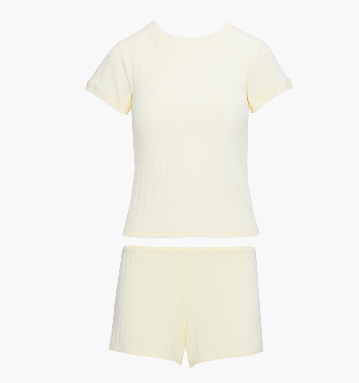 The Coco Pointelle PJ Set - Butter Yellow Pointelle