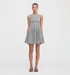 The Cosima Mini Nap Dress - Black/Sand Gingham