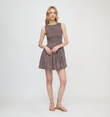 The Cosima Mini Nap Dress - Chocolate Ditsy Thistle