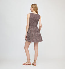The Cosima Mini Nap Dress - Chocolate Ditsy Thistle