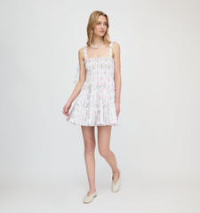 Roller Rabbit x Hill House The Ribbon Charlotte Nap Dress - Pink Monkey Block Stripe