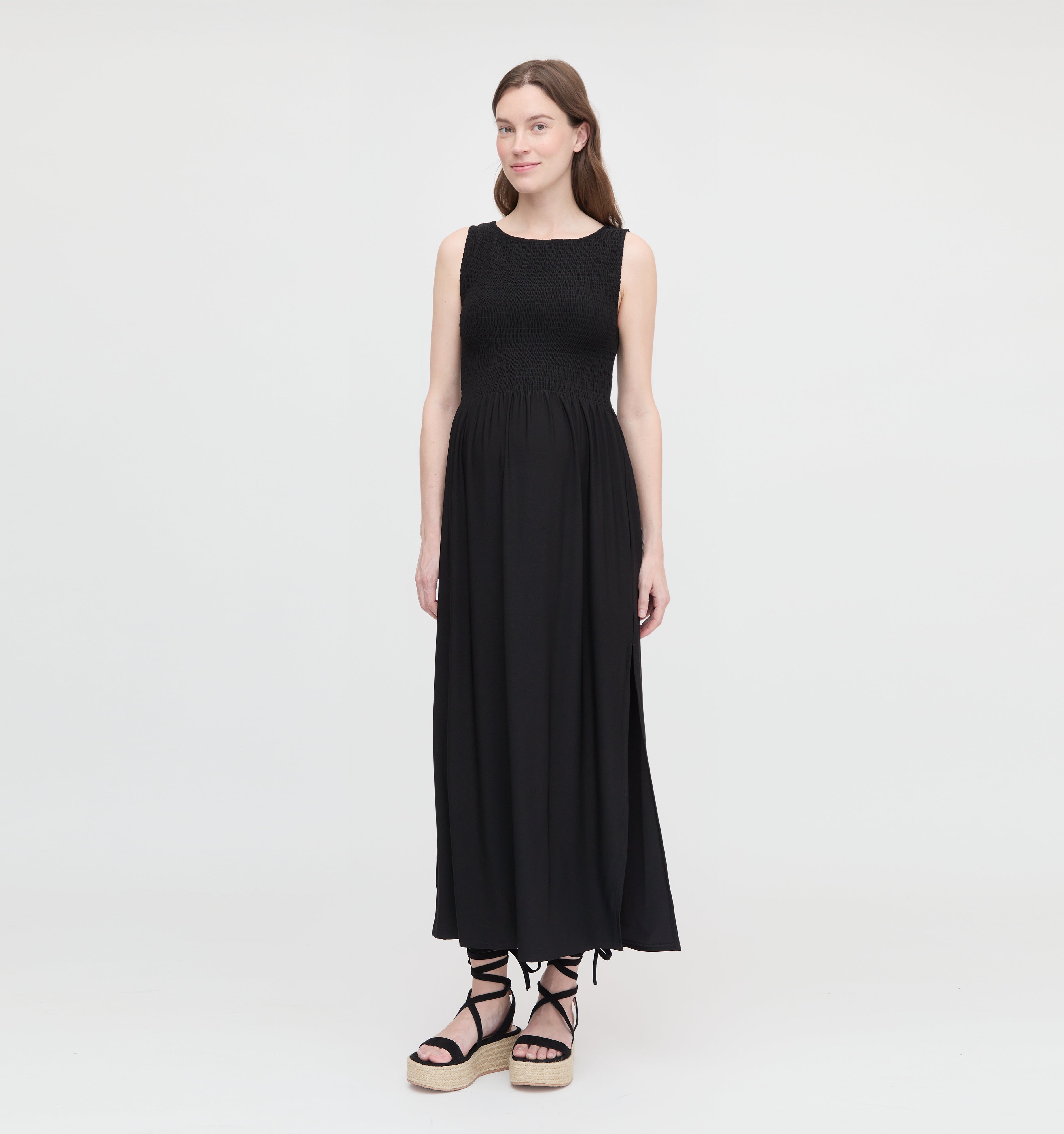 The Maternity Cosima Nap Dress - Black Jersey