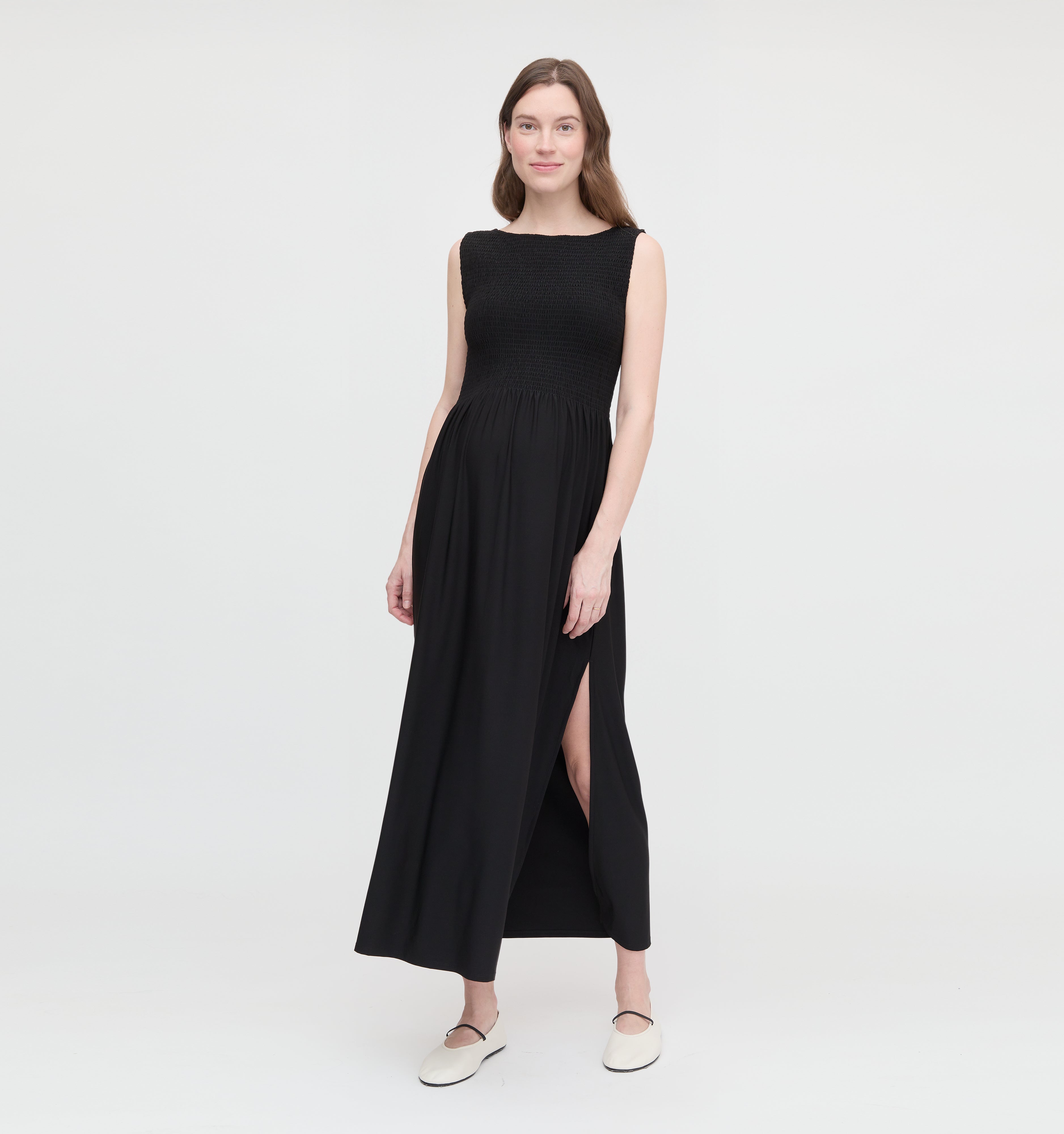 The Maternity Cosima Nap Dress - Black Jersey