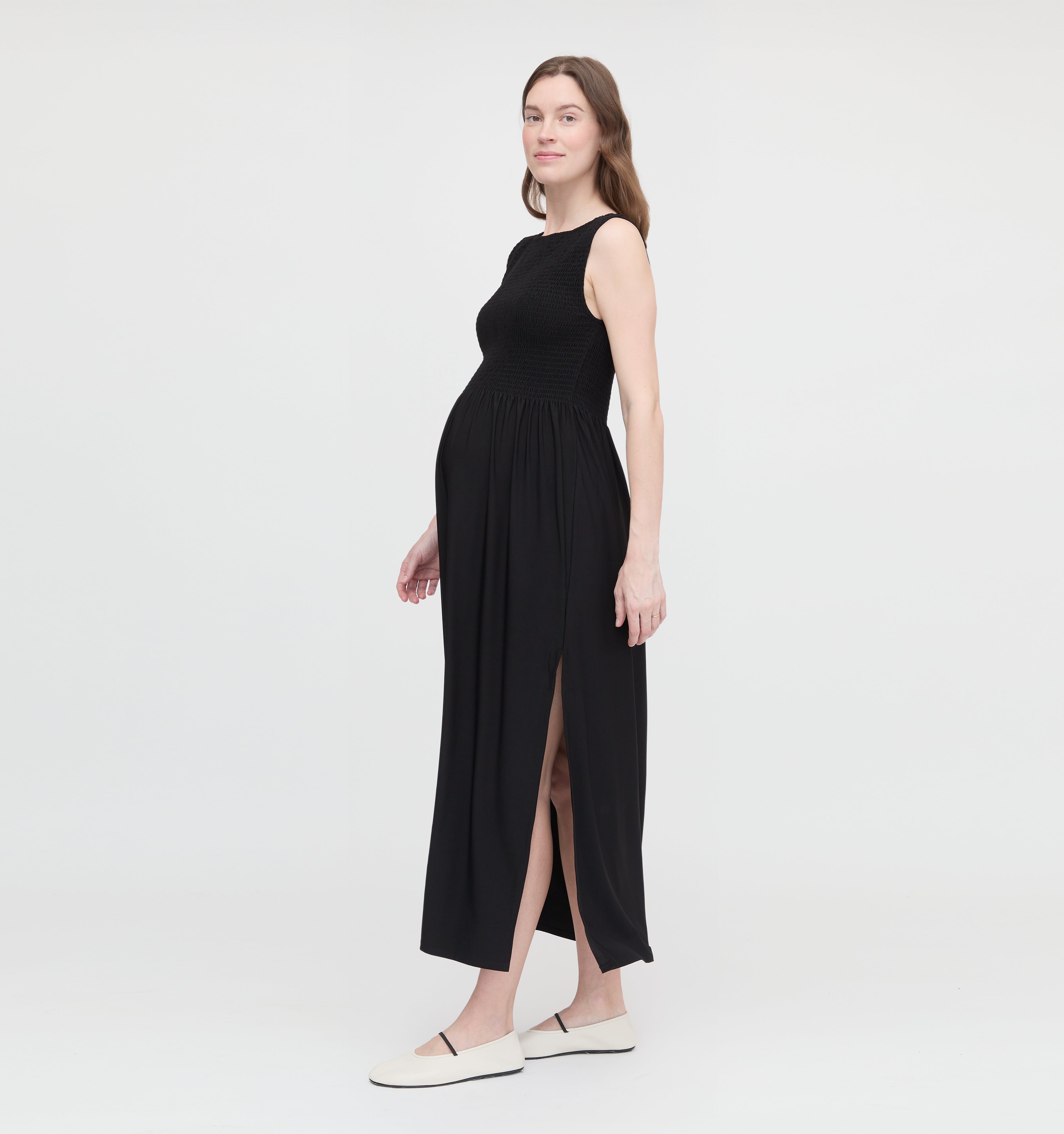 The Maternity Cosima Nap Dress - Black Jersey