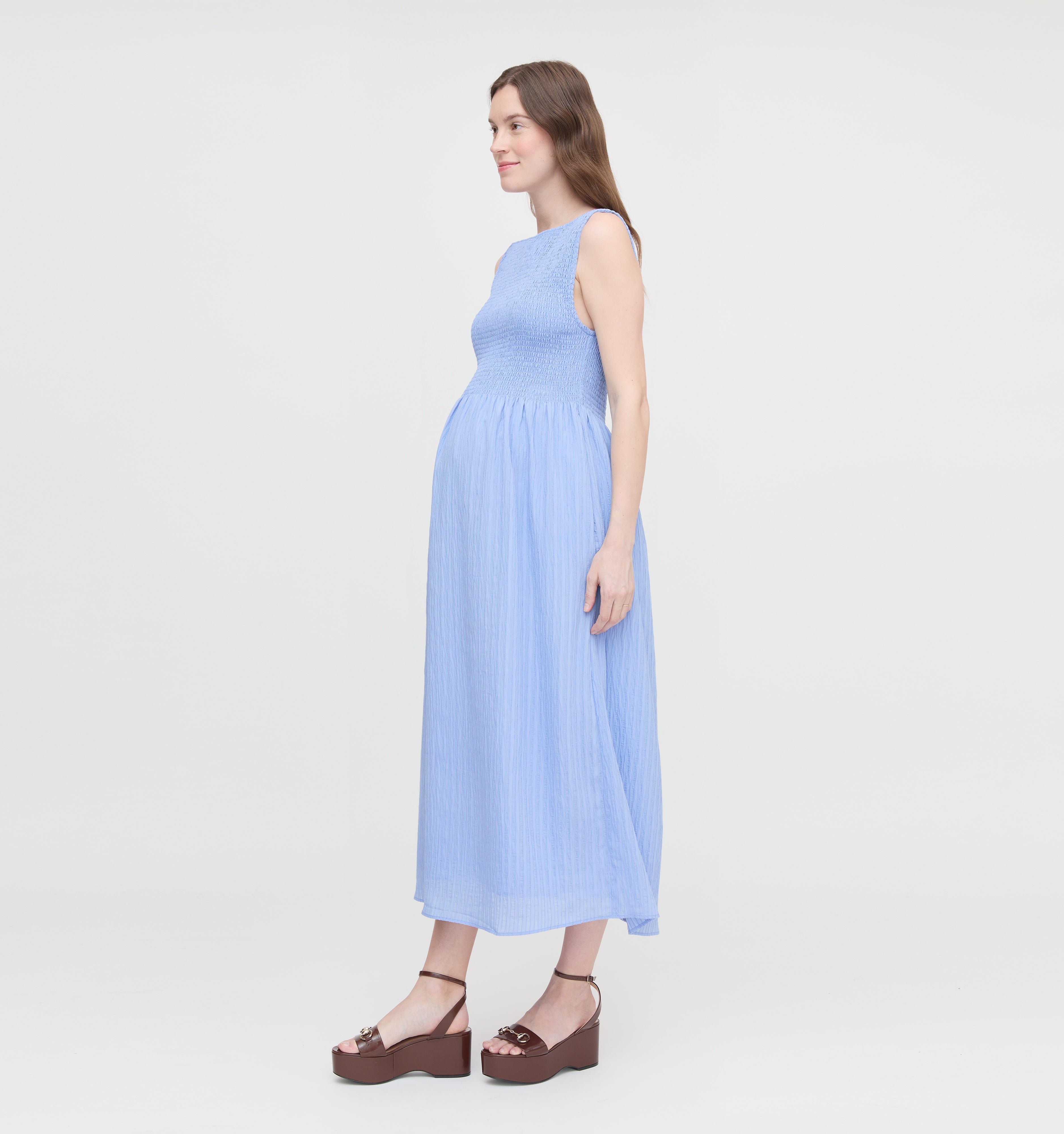 The Maternity Cosima Nap Dress - Bluebird