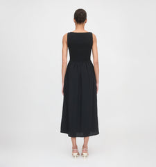 The Cosima Nap Dress - Black Tonal Seersucker