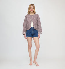 The Cropped Rowan Jacket - Chocolate Ditsy Thistle