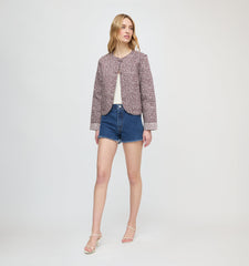 The Cropped Rowan Jacket - Chocolate Ditsy Thistle