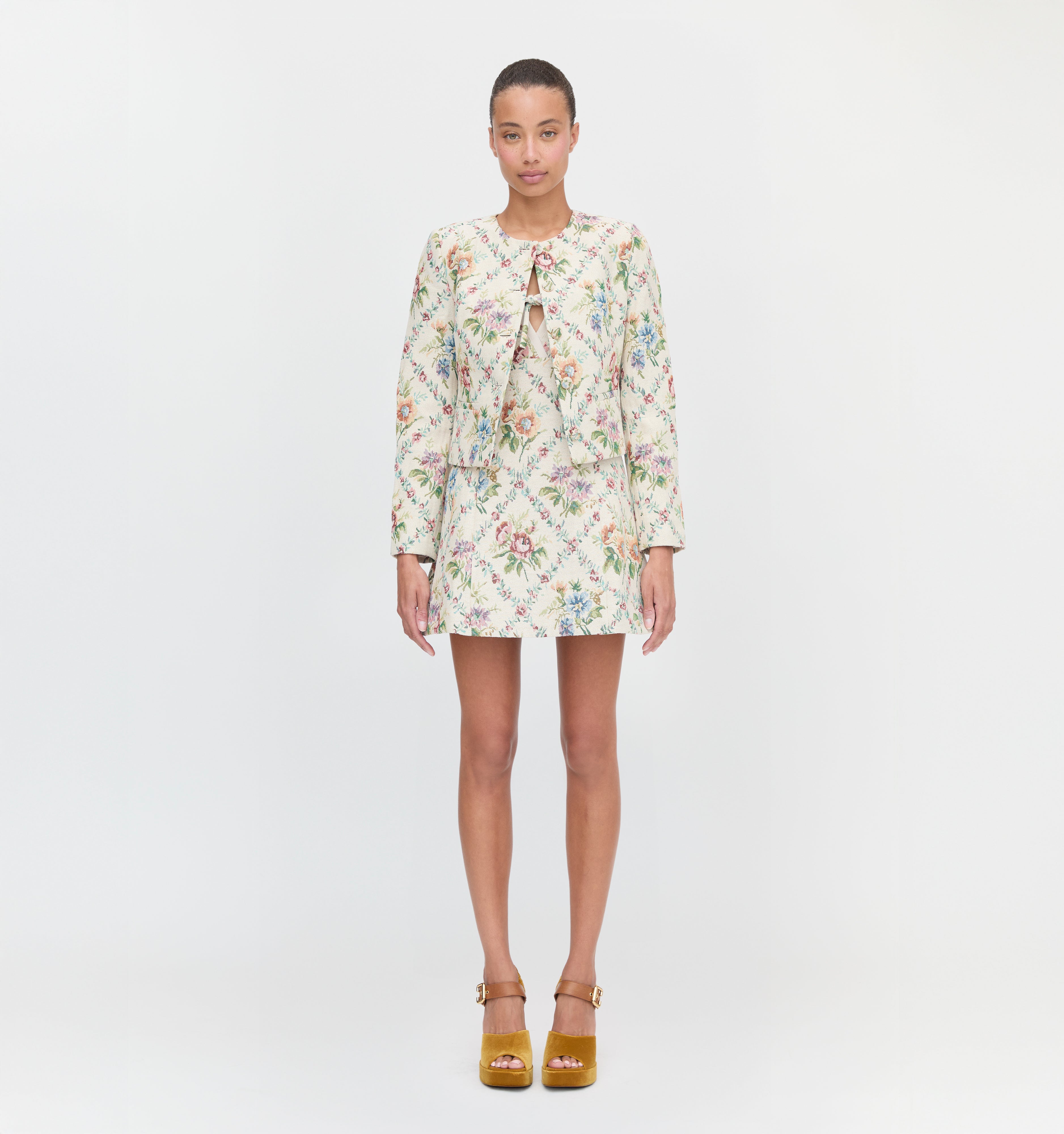 The Daria Dress - Tapestry Trellis Brocade