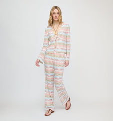 The Delia Top - White Multi Smooth Shimmer Knit