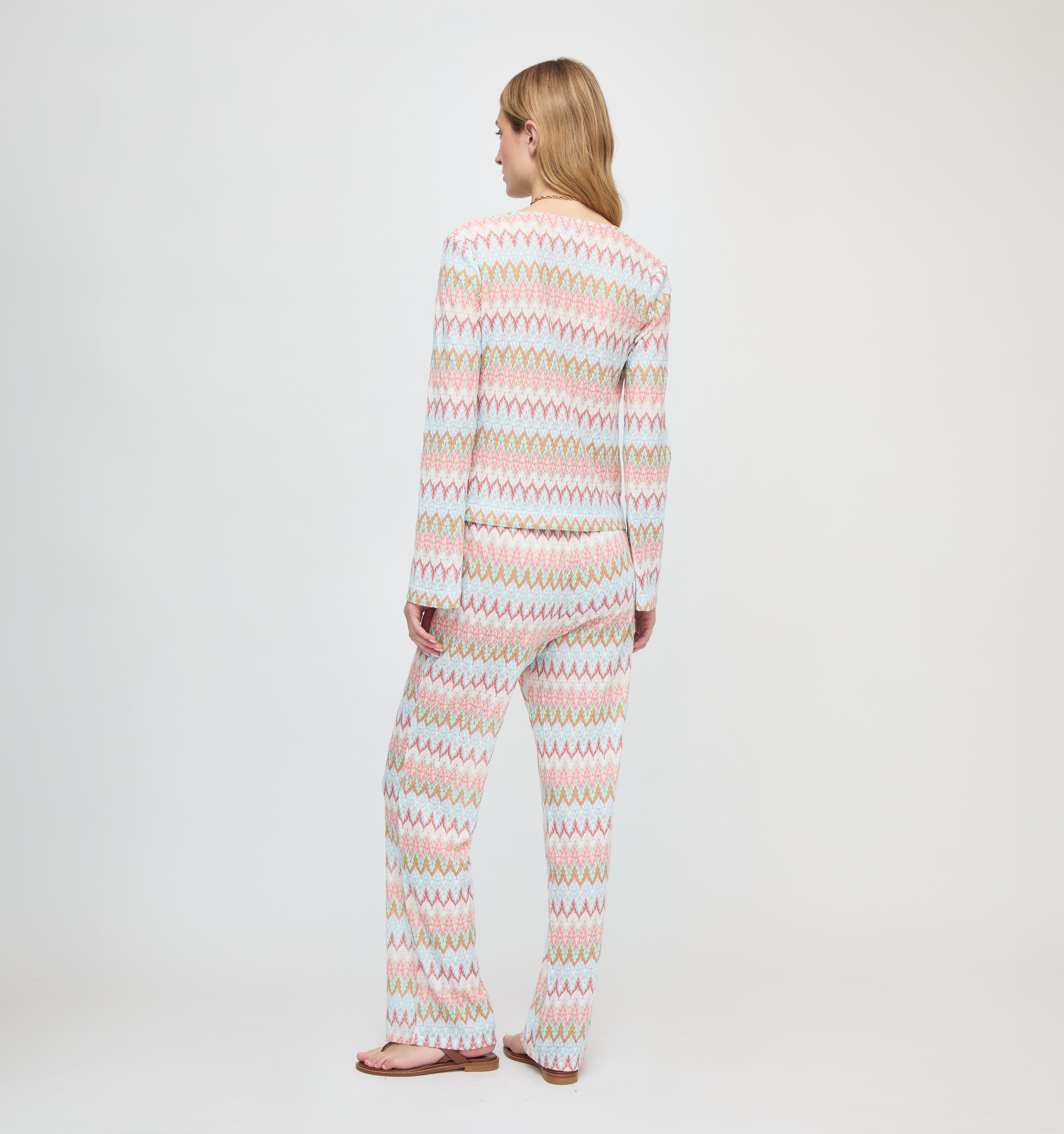 The Delia Top - White Multi Smooth Shimmer Knit