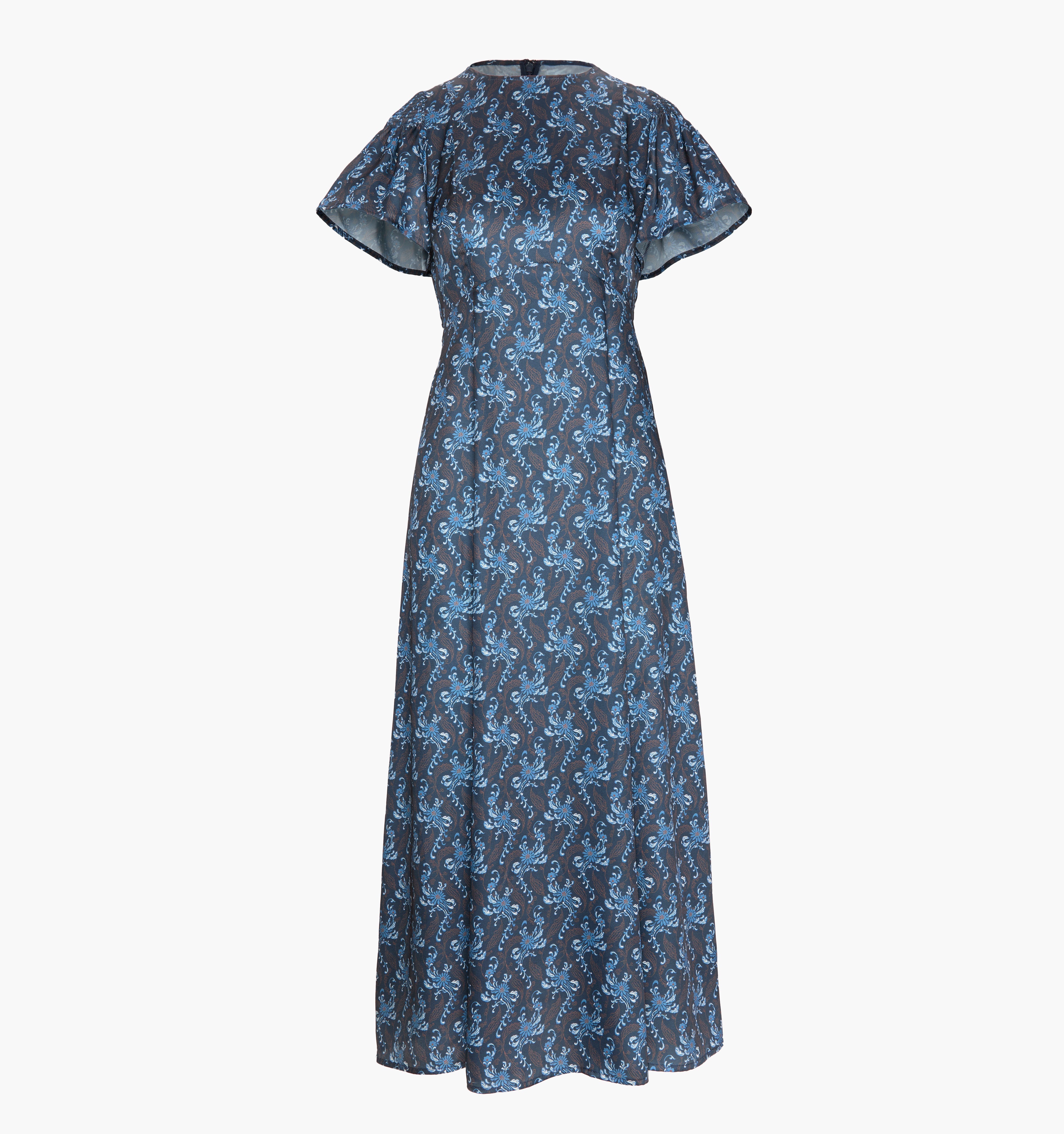 The Dominique Dress - Navy Cala Paisley