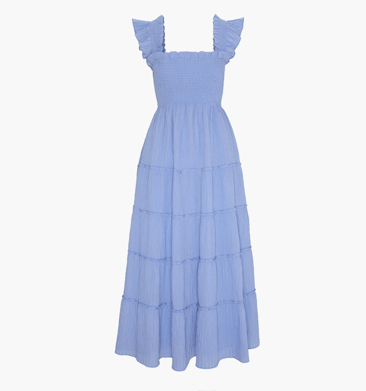 The Ellie Maxi Nap Dress - Bluebird Tonal Seersucker