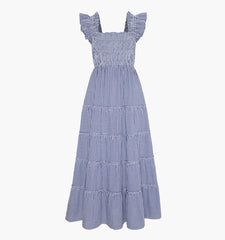 The Maternity Ellie Maxi Nap Dress - Navy Gingham