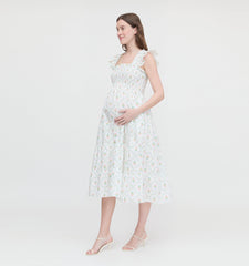 The Maternity Ellie Nap Dress - Pastel Trellis