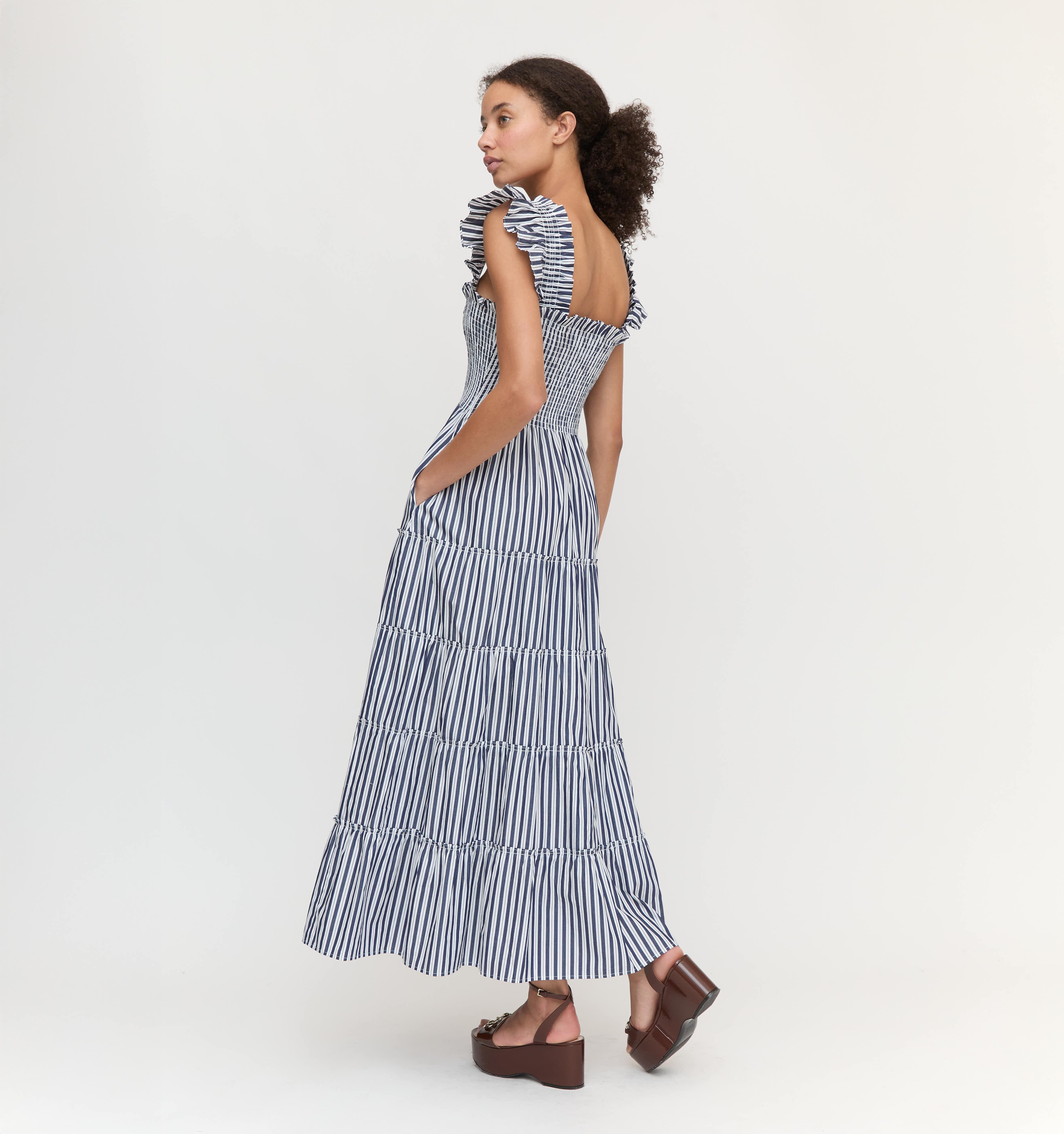 The Ellie Maxi Nap Dress - Navy Stripe
