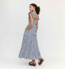The Ellie Maxi Nap Dress - Navy Stripe