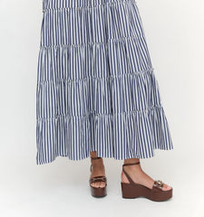 The Ellie Maxi Nap Dress - Navy Stripe