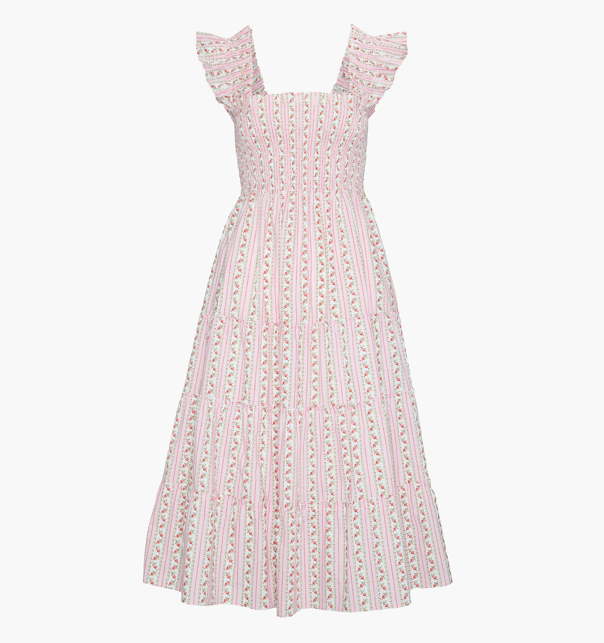The Ellie Nap Dress - Pink Floral Dot Stripe