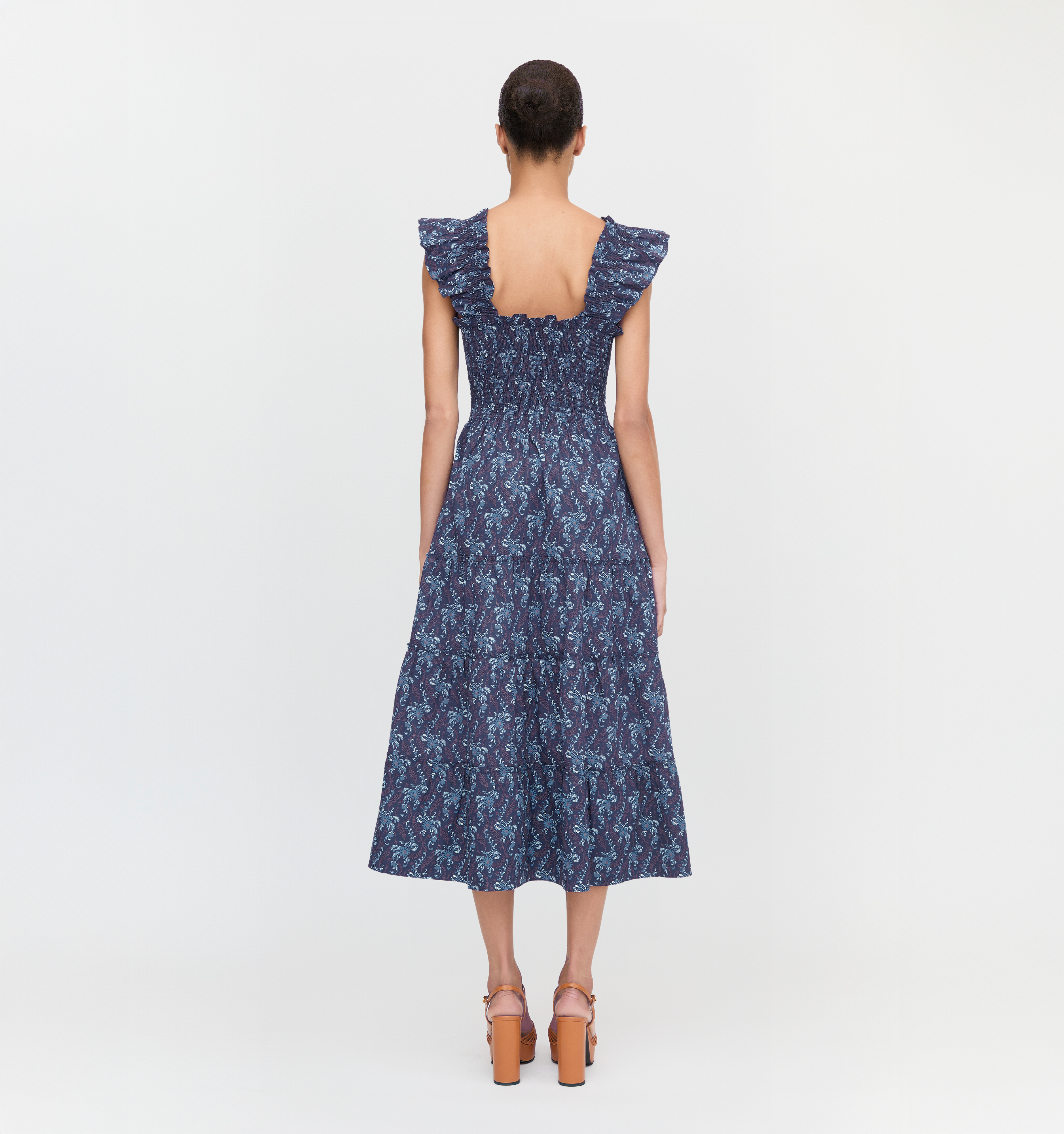 The Ellie Nap Dress - Navy Cala Paisley
