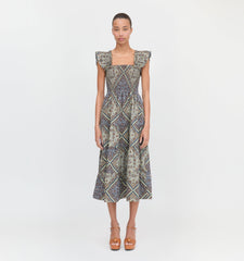 The Ellie Nap Dress - Olive Equestrian Scarf