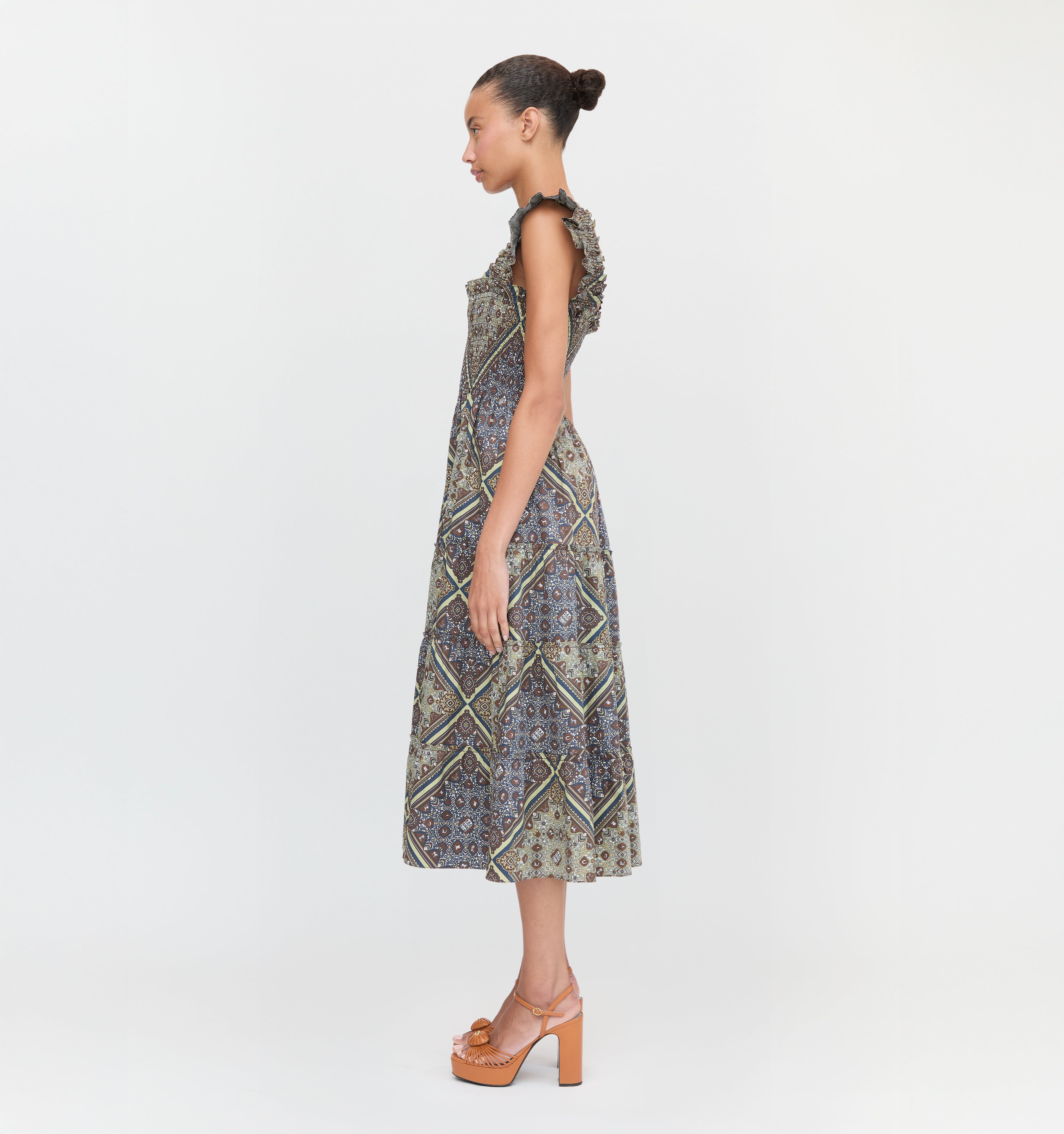 The Ellie Nap Dress - Olive Equestrian Scarf