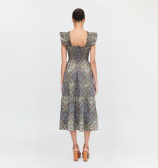 The Ellie Nap Dress - Olive Equestrian Scarf