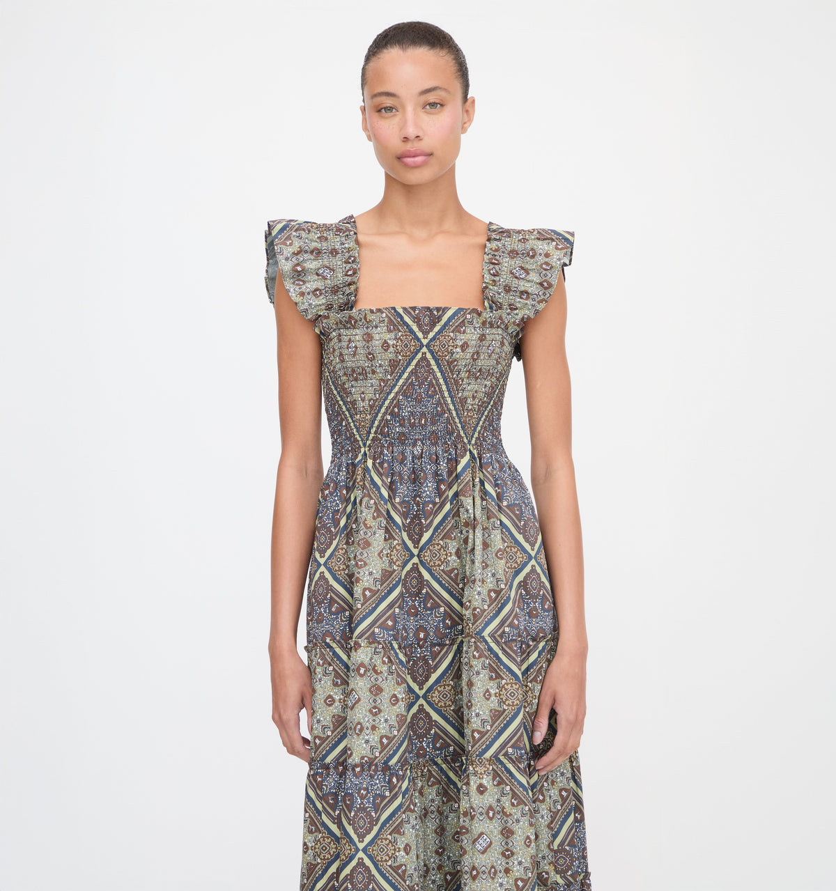 The Ellie Nap Dress - Olive Equestrian Scarf