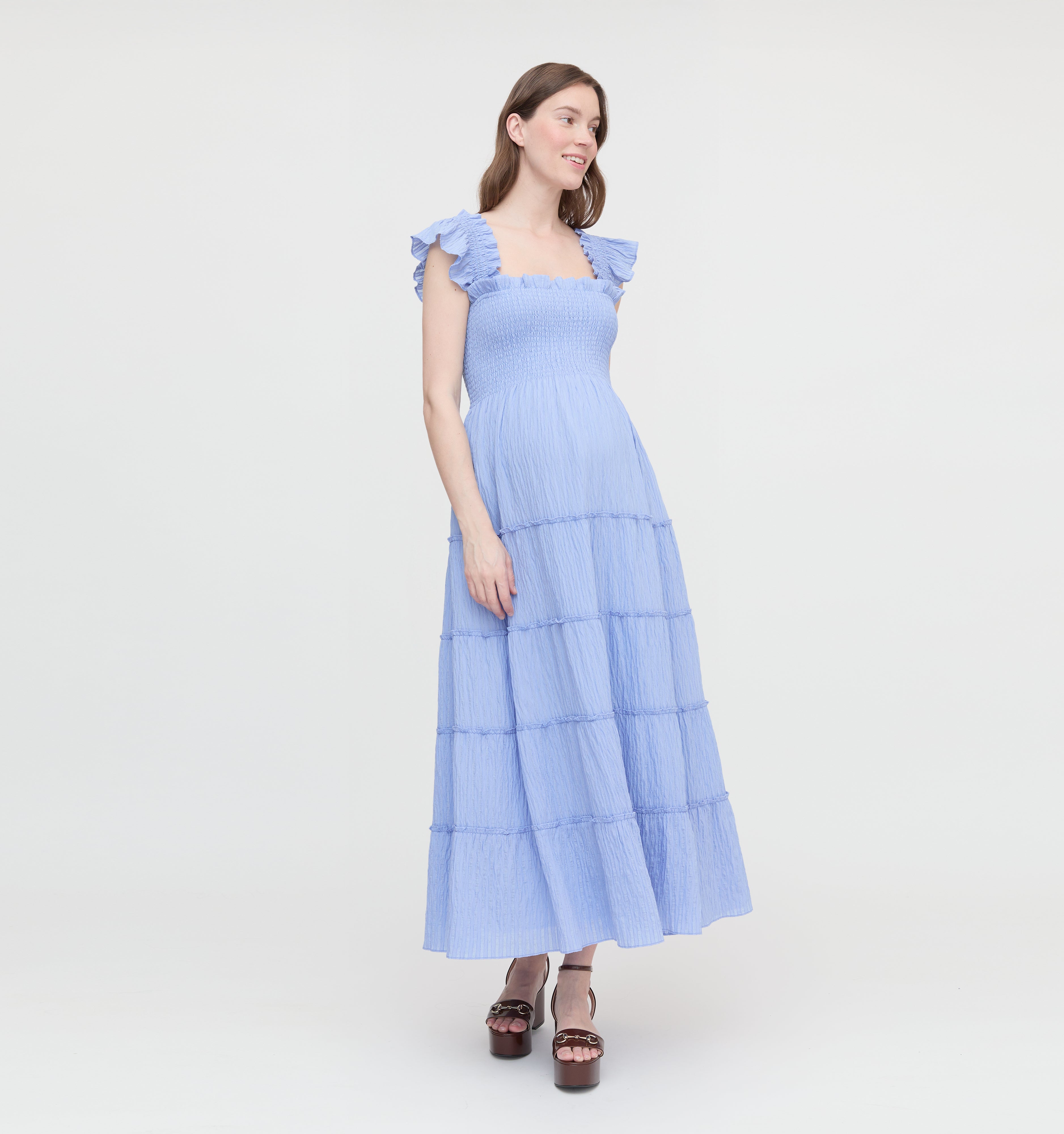 The Maternity Ellie Maxi Nap Dress - Bluebird
