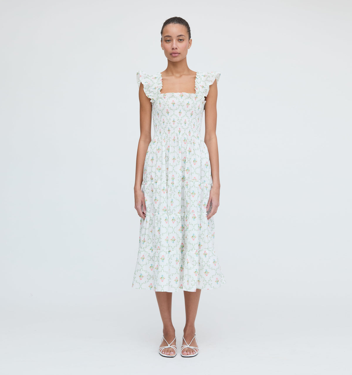 The Ellie Nap Dress - Pastel Trellis